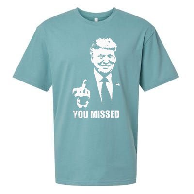 Trump 2024 You Missed Butler Pa Rally Patriotic Flag Sueded Cloud Jersey T-Shirt