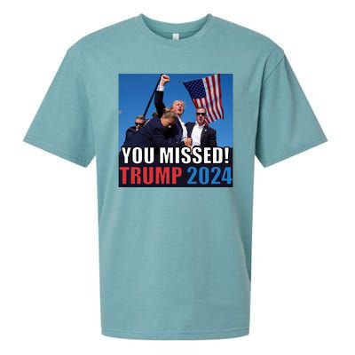 Trump 2024 You Missed! Shot Pennsylvania Rally Sueded Cloud Jersey T-Shirt