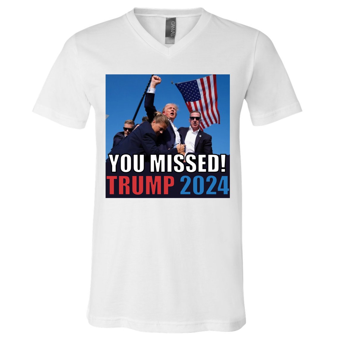 Trump 2024 You Missed! Shot Pennsylvania Rally V-Neck T-Shirt