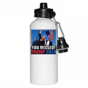 Trump 2024 You Missed! Shot Pennsylvania Rally Aluminum Water Bottle