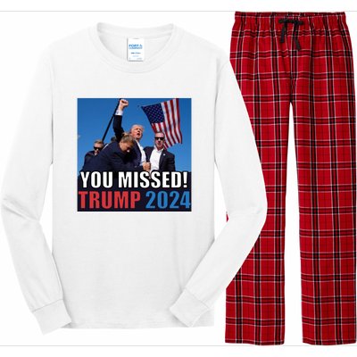 Trump 2024 You Missed! Shot Pennsylvania Rally Long Sleeve Pajama Set