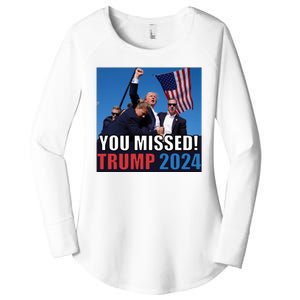 Trump 2024 You Missed! Shot Pennsylvania Rally Women's Perfect Tri Tunic Long Sleeve Shirt