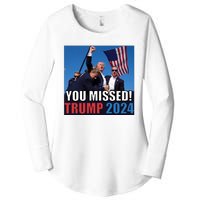 Trump 2024 You Missed! Shot Pennsylvania Rally Women's Perfect Tri Tunic Long Sleeve Shirt