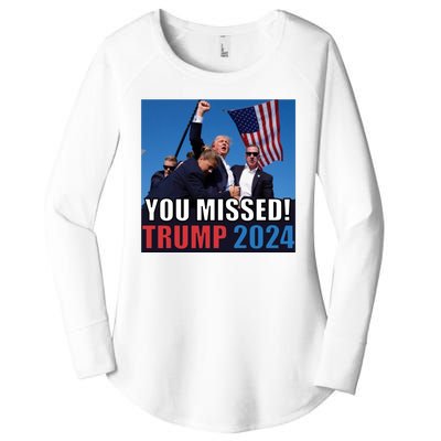 Trump 2024 You Missed! Shot Pennsylvania Rally Women's Perfect Tri Tunic Long Sleeve Shirt