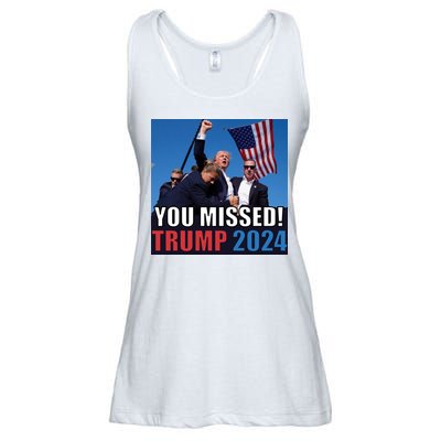 Trump 2024 You Missed! Shot Pennsylvania Rally Ladies Essential Flowy Tank