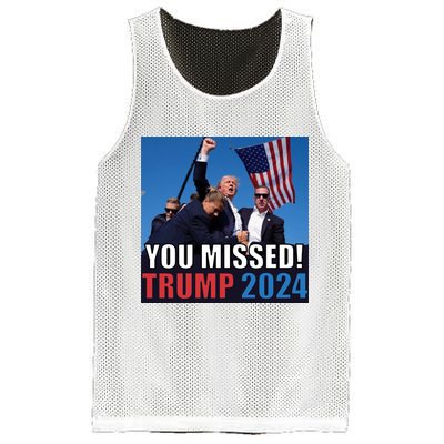 Trump 2024 You Missed! Shot Pennsylvania Rally Mesh Reversible Basketball Jersey Tank
