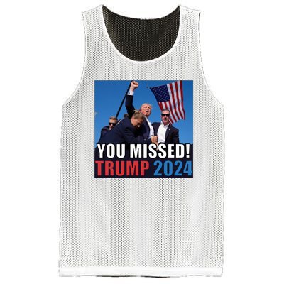 Trump 2024 You Missed! Shot Pennsylvania Rally Mesh Reversible Basketball Jersey Tank