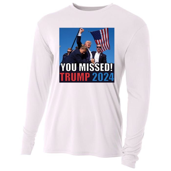 Trump 2024 You Missed! Shot Pennsylvania Rally Cooling Performance Long Sleeve Crew