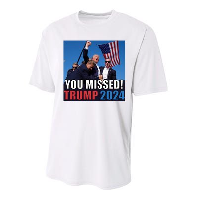 Trump 2024 You Missed! Shot Pennsylvania Rally Performance Sprint T-Shirt