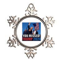 Trump 2024 You Missed! Shot Pennsylvania Rally Metallic Star Ornament