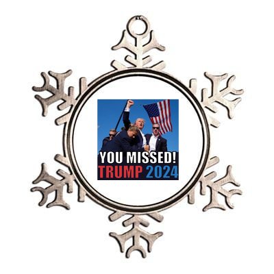 Trump 2024 You Missed! Shot Pennsylvania Rally Metallic Star Ornament