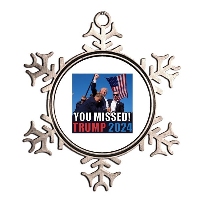 Trump 2024 You Missed! Shot Pennsylvania Rally Metallic Star Ornament