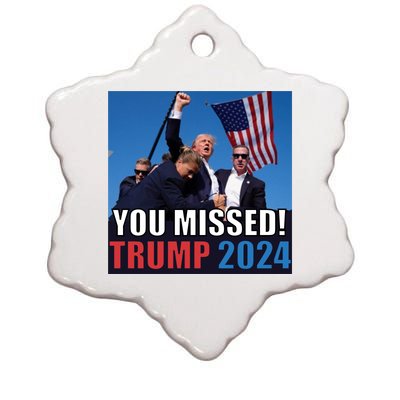 Trump 2024 You Missed! Shot Pennsylvania Rally Ceramic Star Ornament