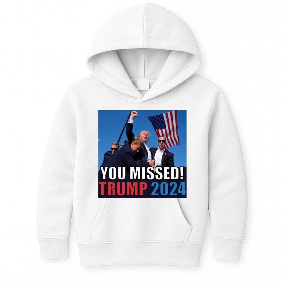 Trump 2024 You Missed! Shot Pennsylvania Rally Kids Hoodie
