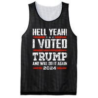 Trump 2024 Yeah! I Voted Trump And Will Do It Again Funny Mesh Reversible Basketball Jersey Tank