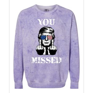 Trump 2024 You Missed Funny Donald Trump Colorblast Crewneck Sweatshirt