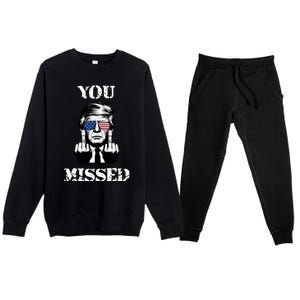 Trump 2024 You Missed Funny Donald Trump Premium Crewneck Sweatsuit Set