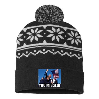 Trump 2024 You Missed Gun Shot At Pennsylvania Rally USA-Made Snowflake Beanie