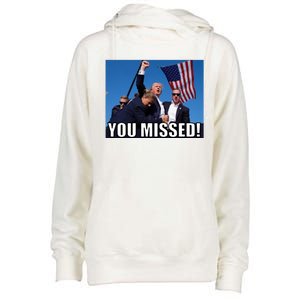 Trump 2024 You Missed Gun Shot At Pennsylvania Rally Womens Funnel Neck Pullover Hood