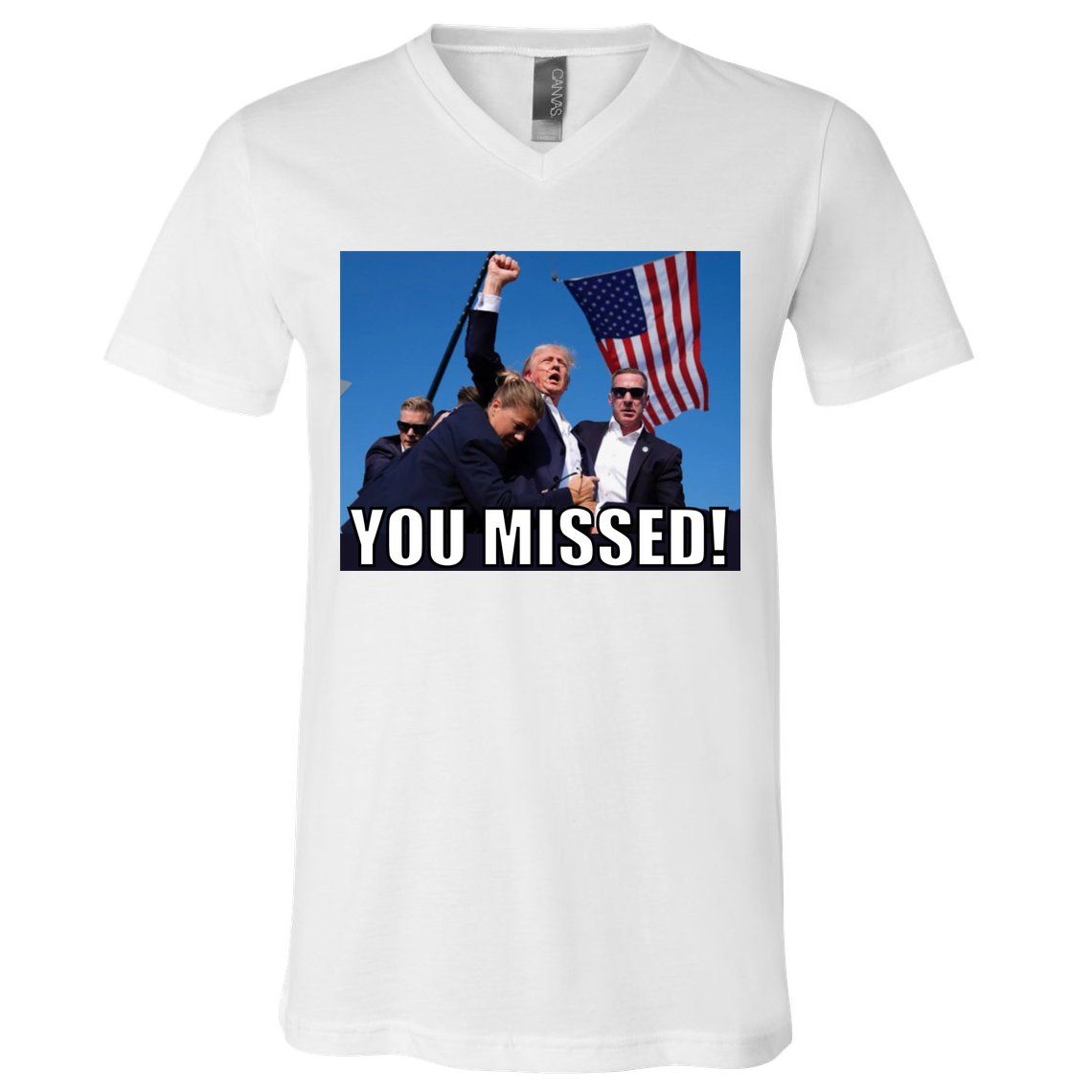 Trump 2024 You Missed Gun Shot At Pennsylvania Rally V-Neck T-Shirt