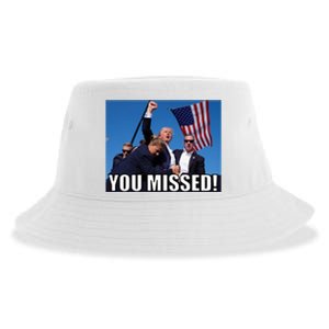 Trump 2024 You Missed Gun Shot At Pennsylvania Rally Sustainable Bucket Hat