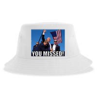 Trump 2024 You Missed Gun Shot At Pennsylvania Rally Sustainable Bucket Hat