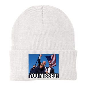 Trump 2024 You Missed Gun Shot At Pennsylvania Rally Knit Cap Winter Beanie