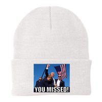 Trump 2024 You Missed Gun Shot At Pennsylvania Rally Knit Cap Winter Beanie