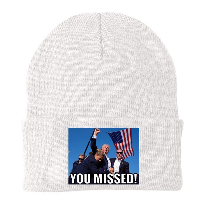 Trump 2024 You Missed Gun Shot At Pennsylvania Rally Knit Cap Winter Beanie