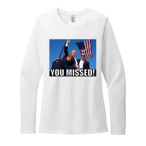 Trump 2024 You Missed Gun Shot At Pennsylvania Rally Womens CVC Long Sleeve Shirt