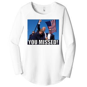 Trump 2024 You Missed Gun Shot At Pennsylvania Rally Women's Perfect Tri Tunic Long Sleeve Shirt