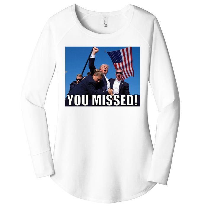 Trump 2024 You Missed Gun Shot At Pennsylvania Rally Women's Perfect Tri Tunic Long Sleeve Shirt