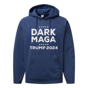 Trump 2024 Yard Sign Dark Maga Trump Performance Fleece Hoodie