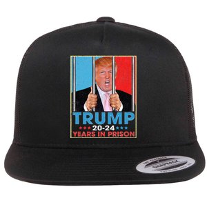 Trump 2024 Years In Prison Funny Anti Trump Flat Bill Trucker Hat