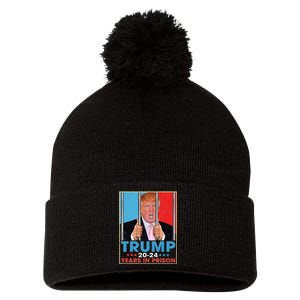 Trump 2024 Years In Prison Funny Anti Trump Pom Pom 12in Knit Beanie