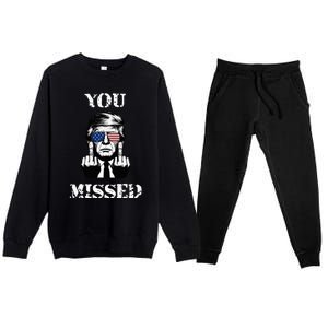 Trump 2024 You Missed Funny Donald Trump Premium Crewneck Sweatsuit Set