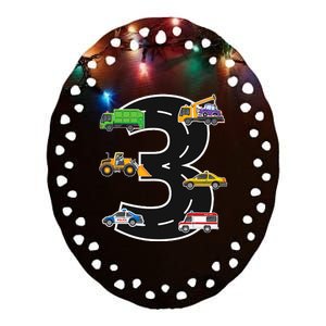 Three 3yr 3rd Birthday 3 Years Old 3 Birthday Decoration Ceramic Oval Ornament