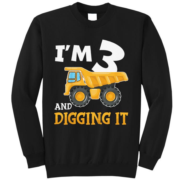 Three 3yr 3th Birthday Construction 3 Years Old Sweatshirt