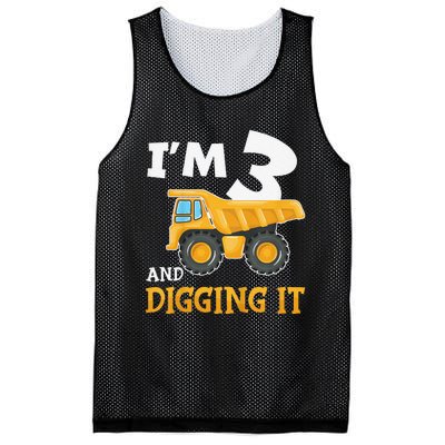 Three 3yr 3th Birthday Construction 3 Years Old Mesh Reversible Basketball Jersey Tank