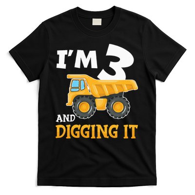 Three 3yr 3th Birthday Construction 3 Years Old T-Shirt