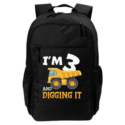 Three 3yr 3th Birthday Construction 3 Years Old Backpack