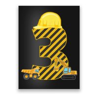 Three 3yr 3rd Birthday Construction Outfit 3 Years Old Poster