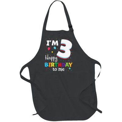 Three 3yr 3th Birthday Happy Birthday 3 Years Old Full-Length Apron With Pockets