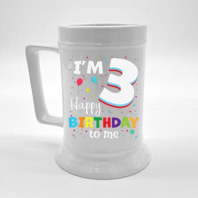 Three 3yr 3th Birthday Happy Birthday 3 Years Old Beer Stein