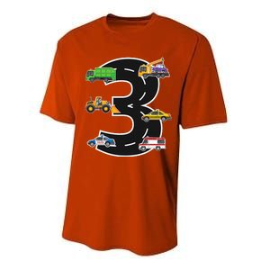 Three 3yr 3rd Birthday 3 Years Old 3 Birthday Decoration Performance Sprint T-Shirt