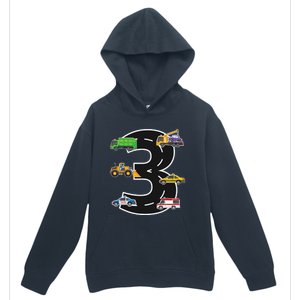 Three 3yr 3rd Birthday 3 Years Old 3 Birthday Decoration Urban Pullover Hoodie