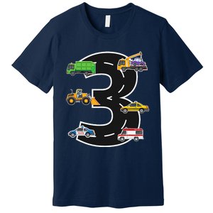 Three 3yr 3rd Birthday 3 Years Old 3 Birthday Decoration Premium T-Shirt