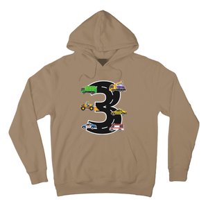 Three 3yr 3rd Birthday 3 Years Old 3 Birthday Decoration Hoodie