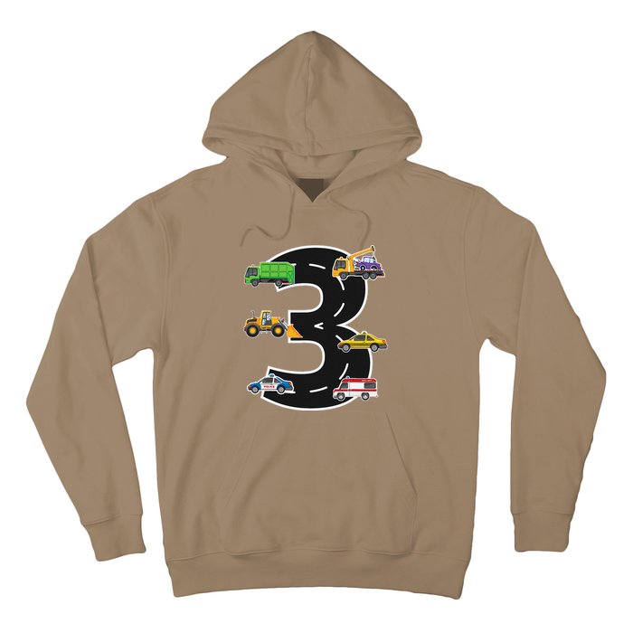 Three 3yr 3rd Birthday 3 Years Old 3 Birthday Decoration Hoodie