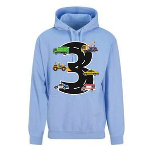 Three 3yr 3rd Birthday 3 Years Old 3 Birthday Decoration Unisex Surf Hoodie